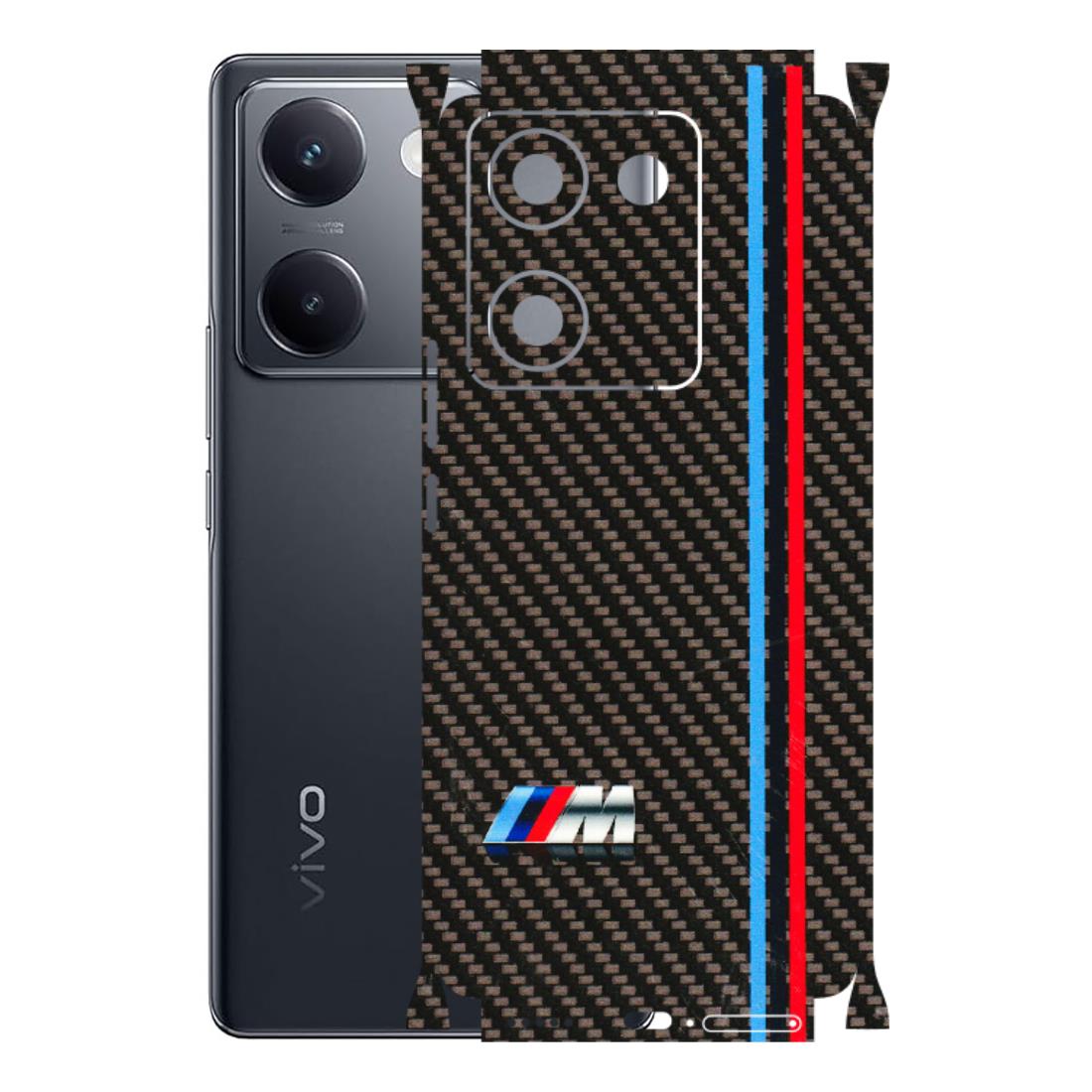 VIVO Y Series Phone Skins (All Models) - BM Carbon Fiber Feels - 3D Embossed Finish (L-38) Vivo Y200 Pro
