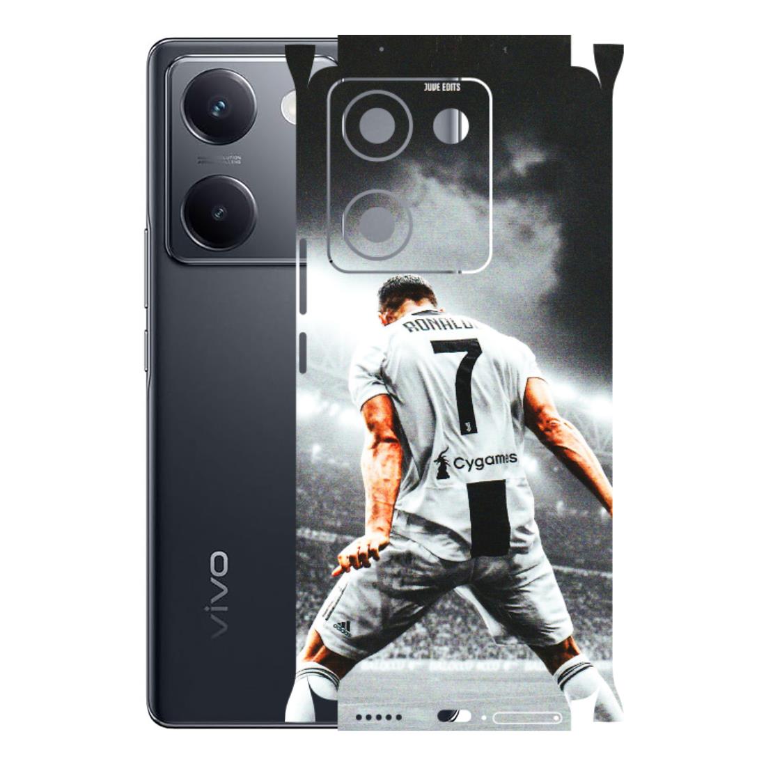 VIVO Y Series Phone Skins (All Models) - Ronaldo CR7 Crazy - 3D Embossed Finish (L-44) Vivo Y200 Pro