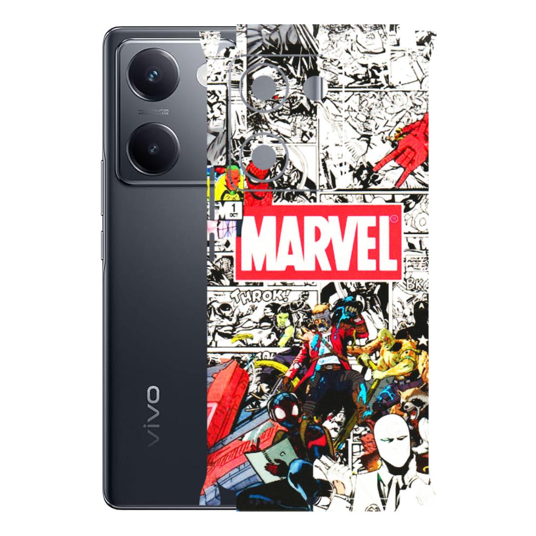 VIVO Y Series Phone Skins (All Models) - Marvel Colorful Comic - 3D Embossed Finish (L-64) Vivo Y200 Pro