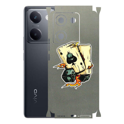 VIVO Y Series Phone Skins (All Models) - Grey Cards Of Ace - 3D Embossed Finish (L-77) Vivo Y200 Pro