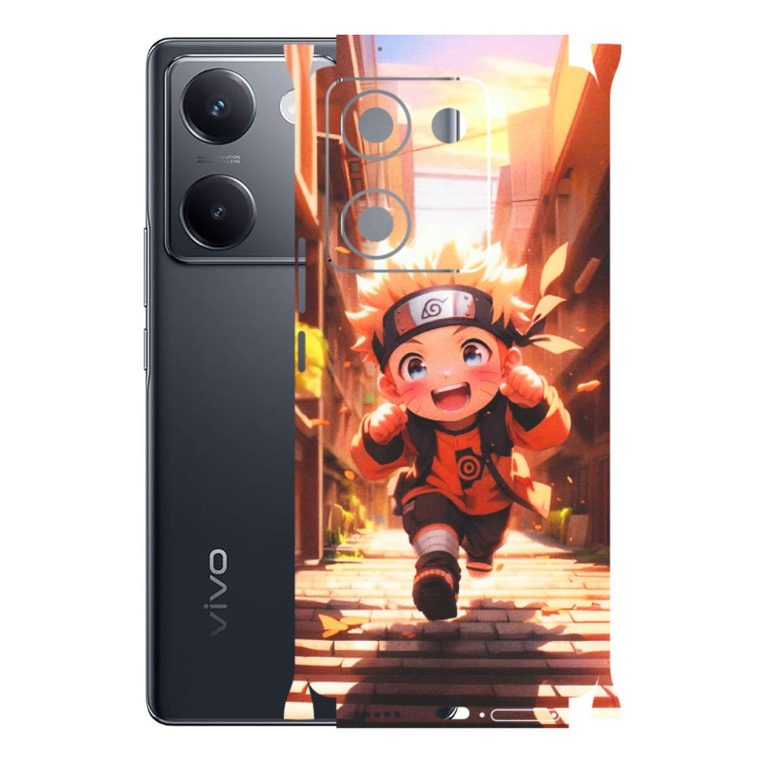 VIVO Y Series Phone Skins (All Models) - Naruto Cute Toon Running - Matte Finish (M-04) Vivo Y200 Pro