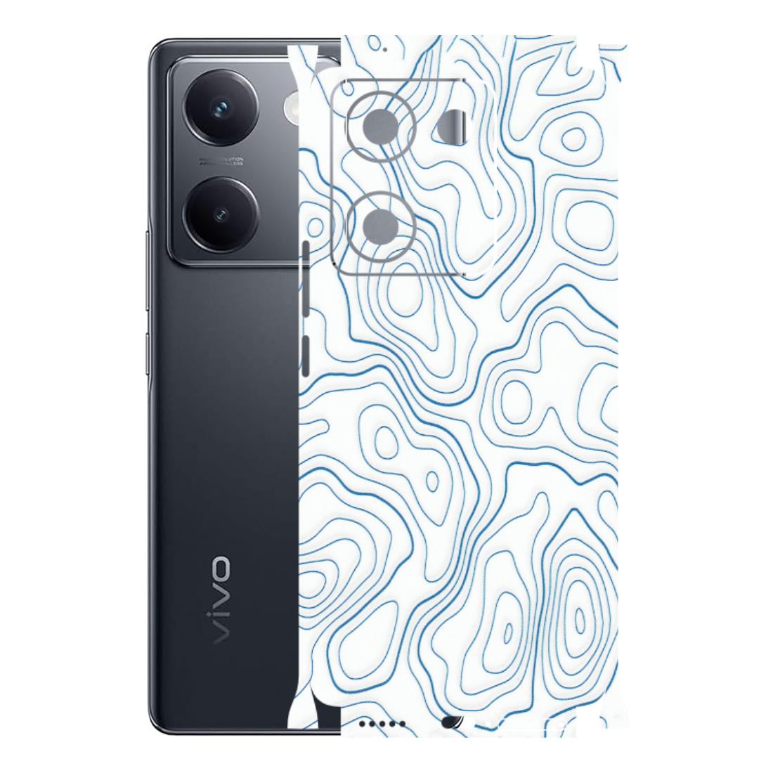 VIVO Y Series Phone Skins (All Models) - Blue And White Swirls - Matte Finish (M-139) Vivo Y200 Pro