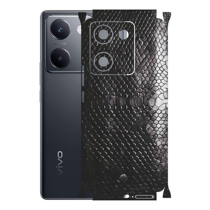VIVO Y Series Phone Skins (All Models) - Black Snack Leather - Matte Finish (M-147) Vivo Y200 Pro