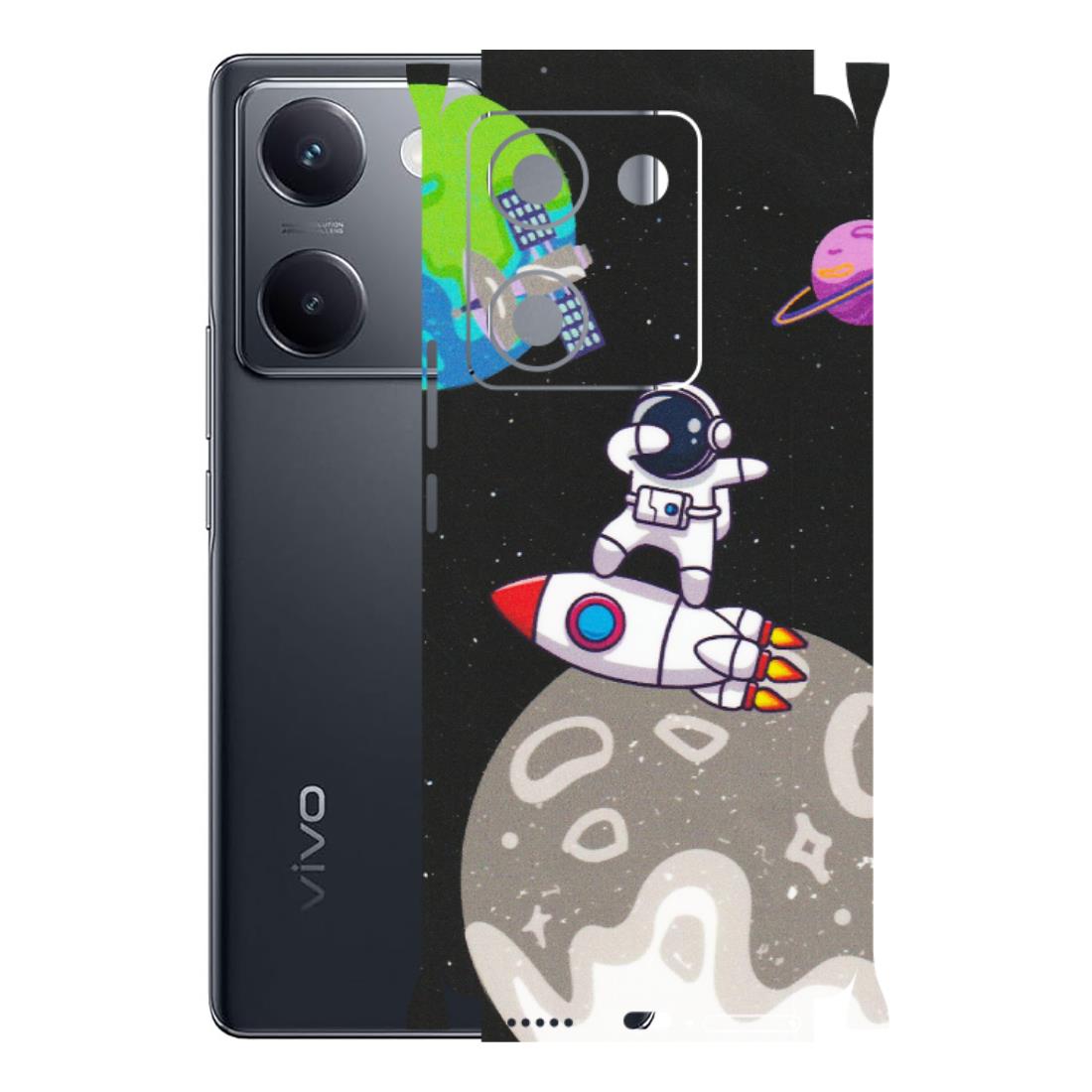 VIVO Y Series Phone Skins (All Models) - Astronaut Vibing Toon Running - Matte Finish (M-39) Vivo Y200 Pro