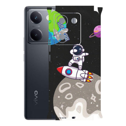 VIVO Y Series Phone Skins (All Models) - Astronaut Vibing Toon Running - Matte Finish (M-39) Vivo Y200 Pro