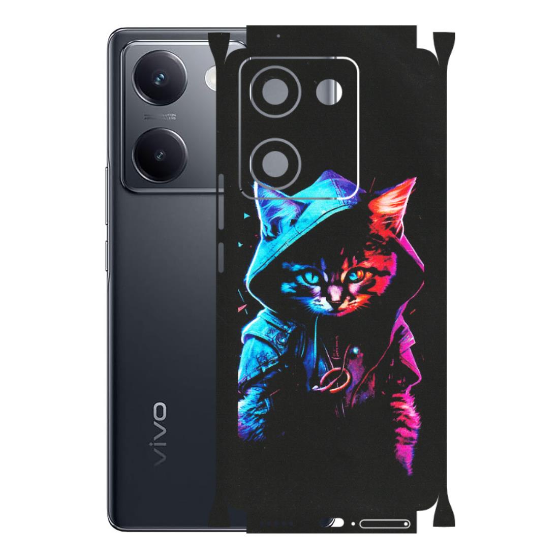 VIVO Y Series Phone Skins (All Models) - Cyberpunk Cat - Matte Finish (M-45) Vivo Y200 Pro