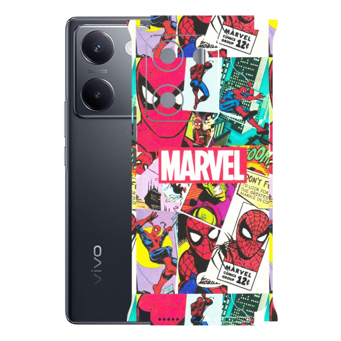 VIVO Y Series Phone Skins (All Models) - Marvel Comic Spiderman Grafitti - Matte Finish (M-72) Vivo Y200 Pro