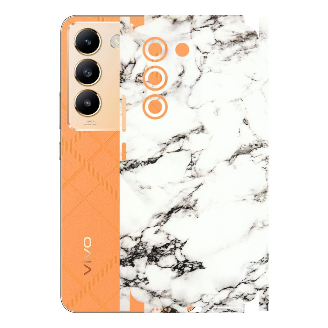 VIVO Y Series Phone Skins (All Models) - Black and White Marble Texture - 3D Embossed Finish (L-124) Vivo Y200e (5G)