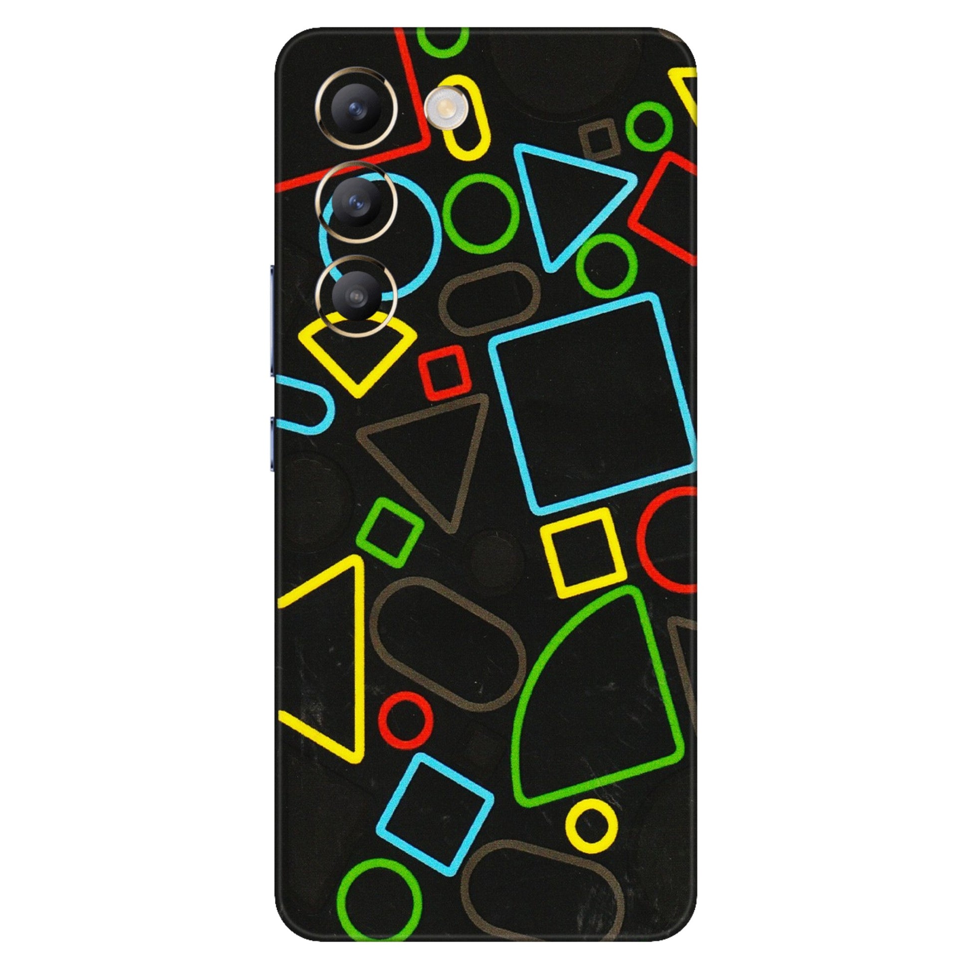 VIVO Y Series Phone Skins (All Models) - Black Shapes - 3D Embossed Finish (L-131) Vivo Y200e (5G)
