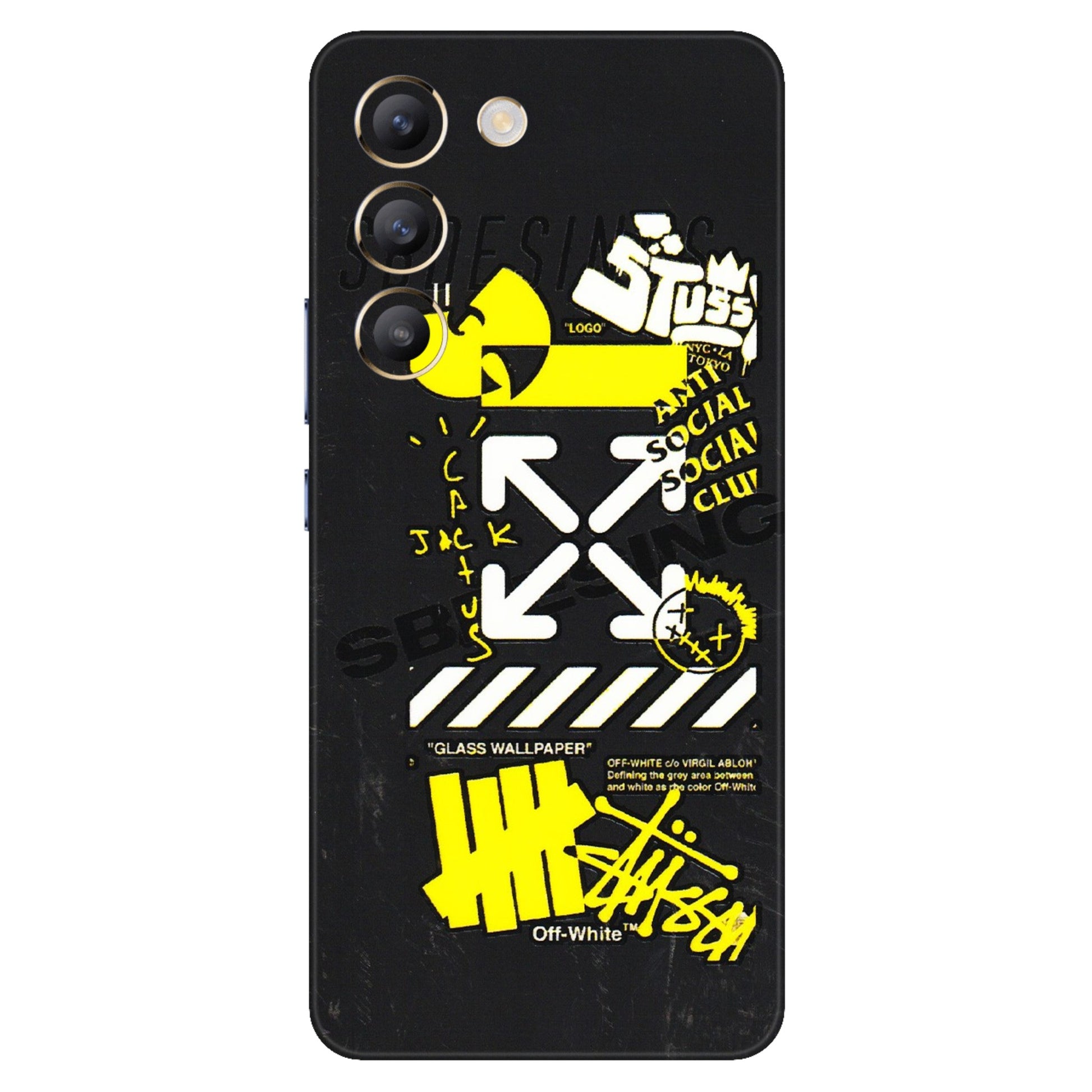 VIVO Y Series Phone Skins (All Models) - Anti Social Graffiti - 3D Embossed Finish (L-198) Vivo Y200e (5G)