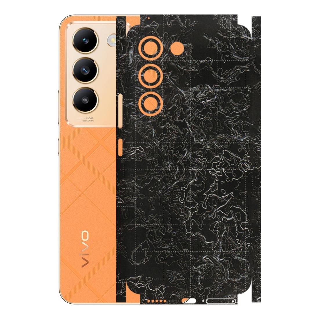 VIVO Y Series Phone Skins (All Models) - Black map Texture - 3D Embossed Finish (L-201) Vivo Y200e (5G)
