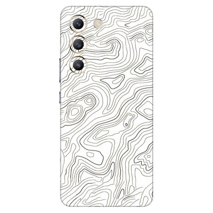 VIVO Y Series Phone Skins (All Models) - White Black Swirls - 3D Embossed Finish (L-219) Vivo Y200e (5G)