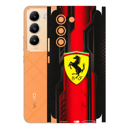 VIVO Y Series Phone Skins (All Models) - Black Ferrari Logo - 3D Embossed Finish (L-253) Vivo Y200e (5G)
