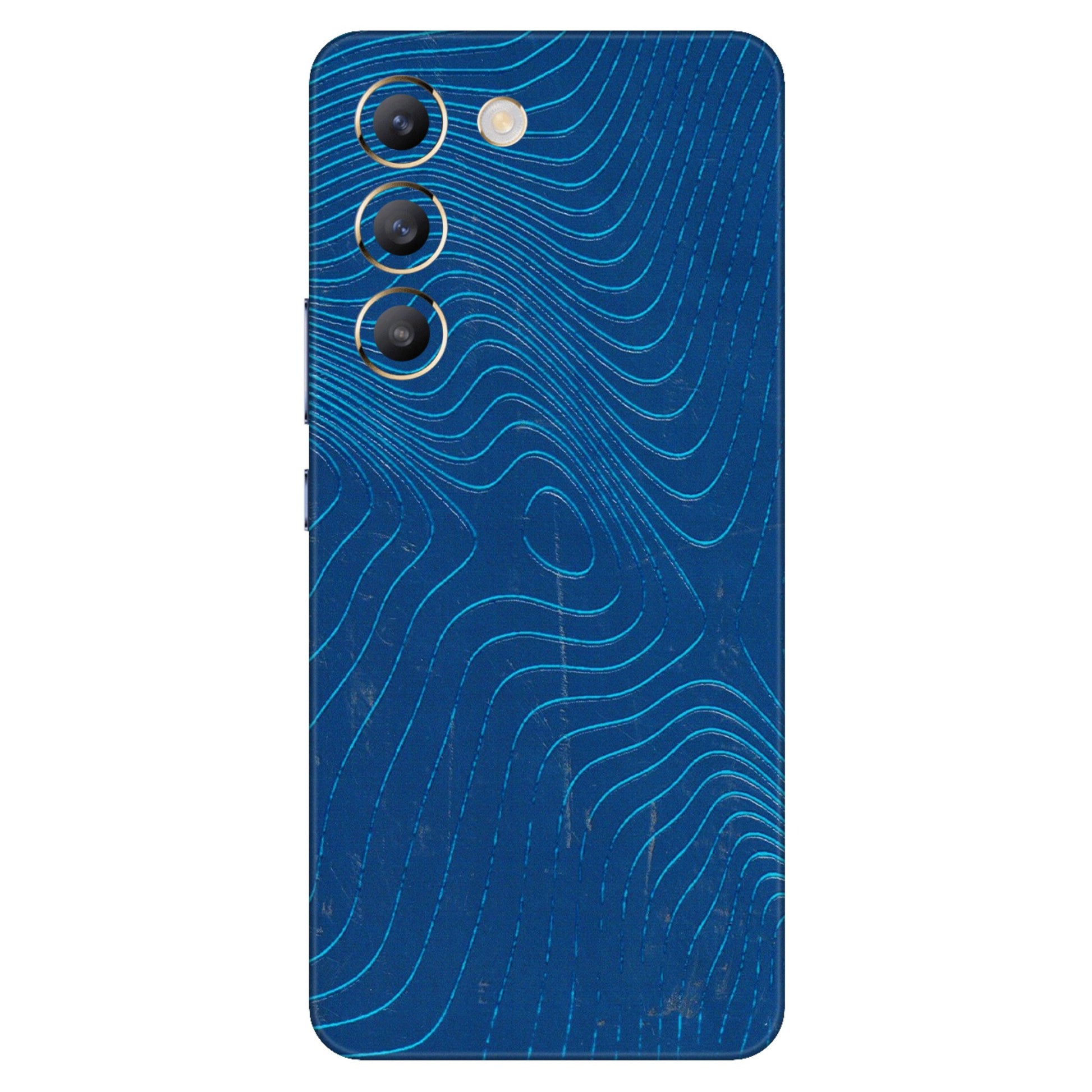 VIVO Y Series Phone Skins (All Models) - Abstract Blue Line Map - 3D Embossed Finish (L-272) Vivo Y200e (5G)
