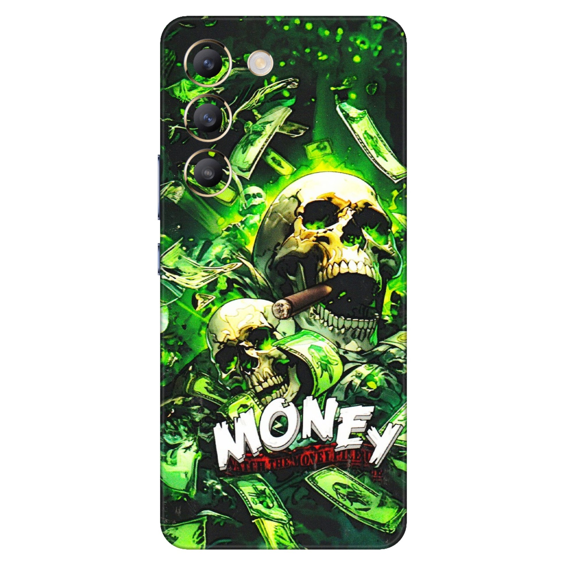 VIVO Y Series Phone Skins (All Models) - Skull Money - 3D Embossed Finish (L-303) Vivo Y200e (5G)