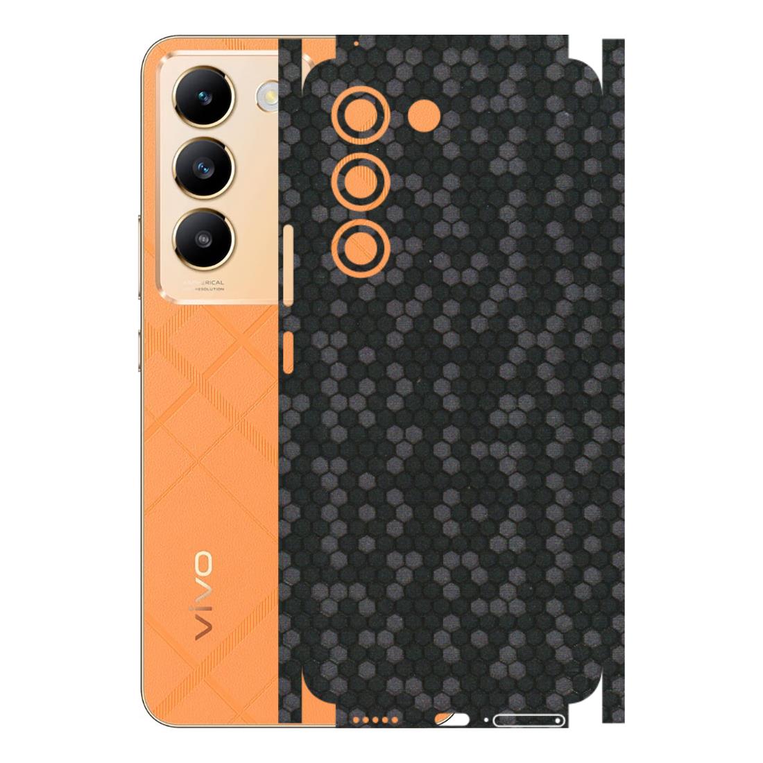 VIVO Y Series Phone Skins (All Models) - Black Grey Honeycomb Sober - 3D Embossed Finish (L-85) Vivo Y200e (5G)