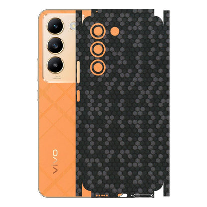 VIVO Y Series Phone Skins (All Models) - Black Grey Honeycomb Sober - 3D Embossed Finish (L-85) Vivo Y200e (5G)