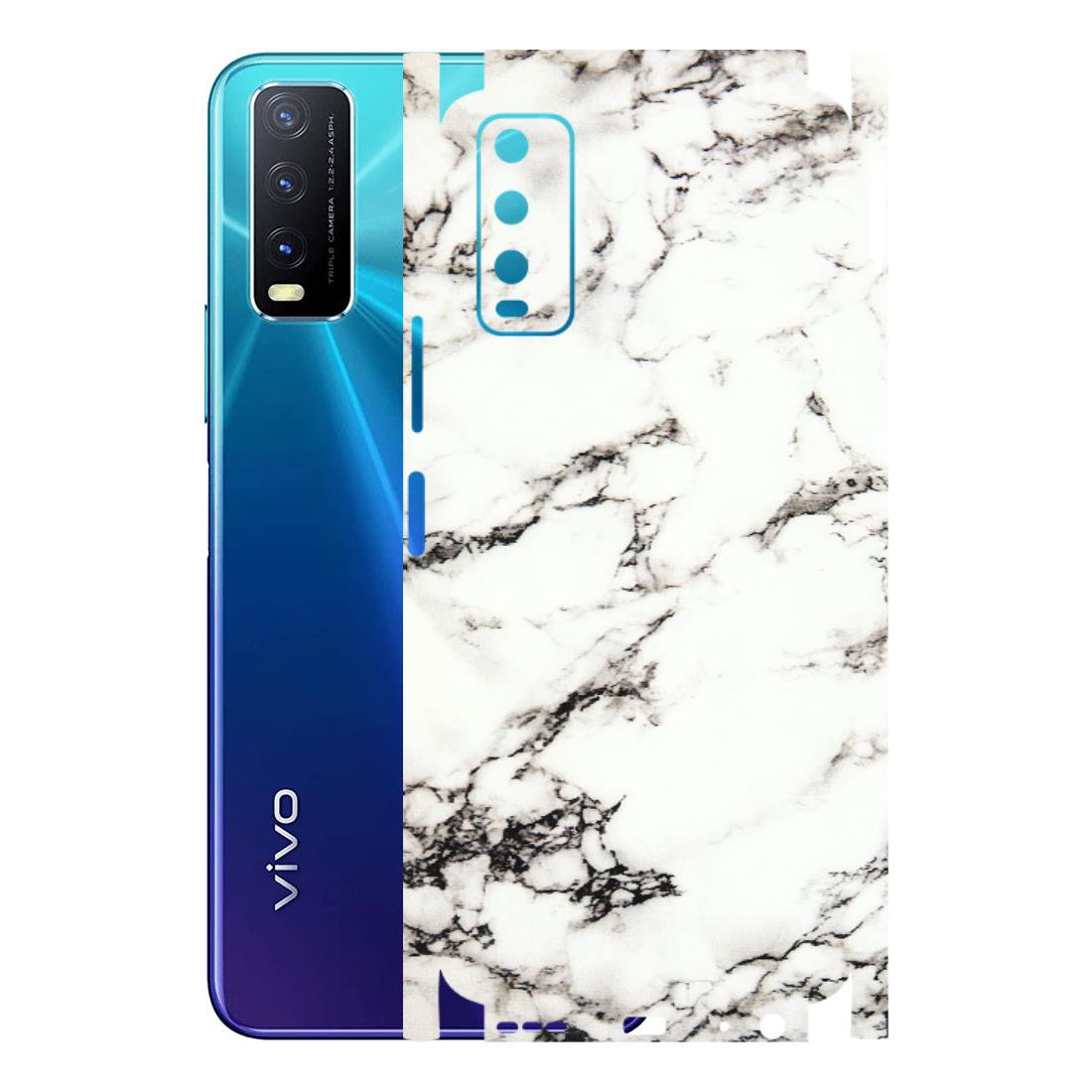 VIVO Y Series Phone Skins (All Models) - Black and White Marble Texture - 3D Embossed Finish (L-124) Vivo Y20A