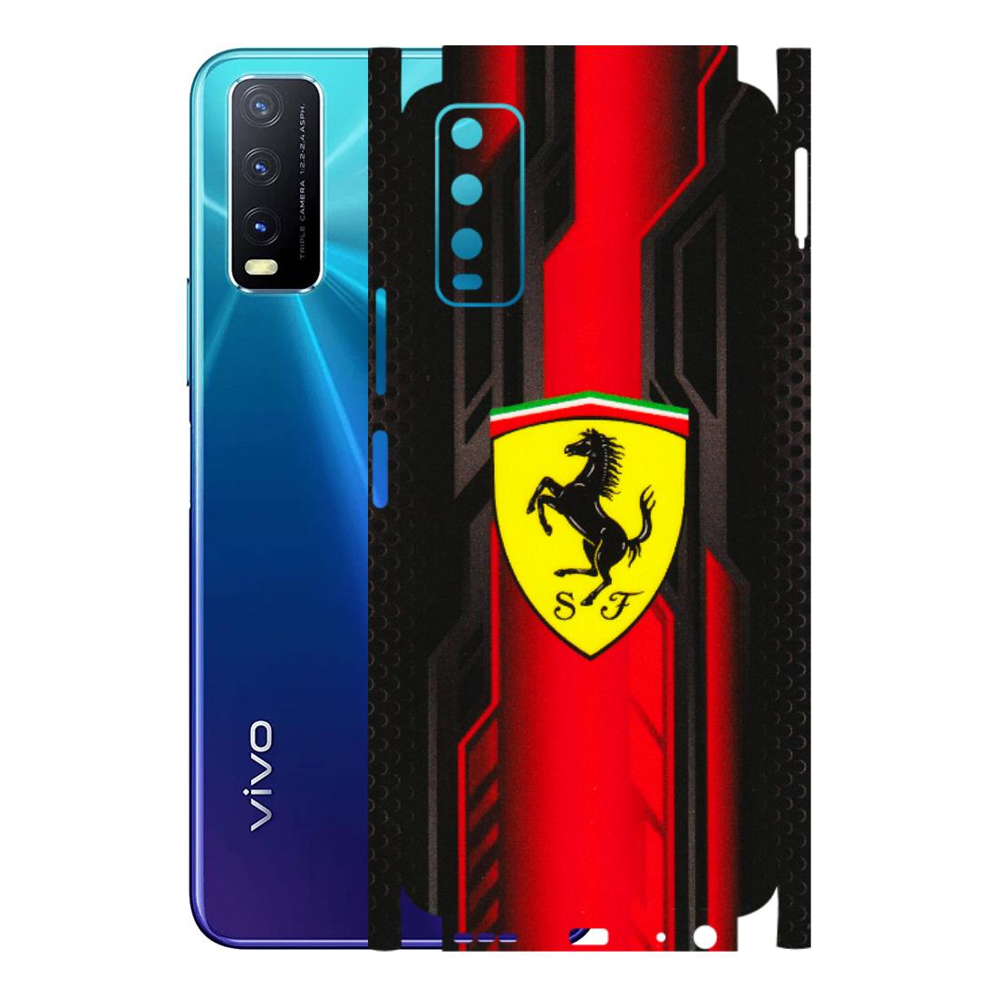 VIVO Y Series Phone Skins (All Models) - Black Ferrari Logo - 3D Embossed Finish (L-253) Vivo Y20A
