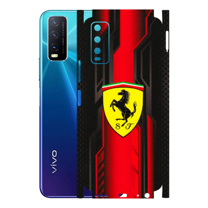 VIVO Y Series Phone Skins (All Models) - Black Ferrari Logo - 3D Embossed Finish (L-253) Vivo Y20A