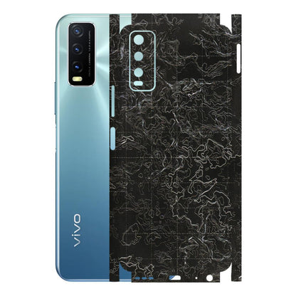 VIVO Y Series Phone Skins (All Models) - Black map Texture - 3D Embossed Finish (L-201) Vivo Y20G 2021