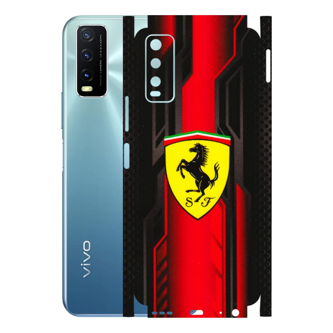 VIVO Y Series Phone Skins (All Models) - Black Ferrari Logo - 3D Embossed Finish (L-253) Vivo Y20G 2021