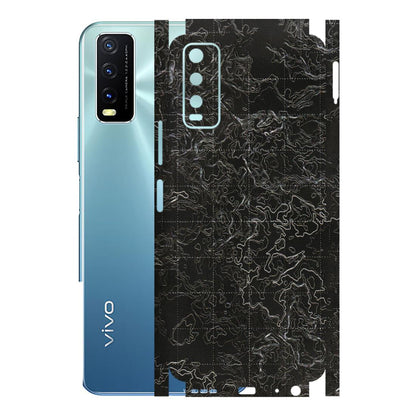 VIVO Y Series Phone Skins (All Models) - Black map Texture - 3D Embossed Finish (L-201) Vivo Y20T
