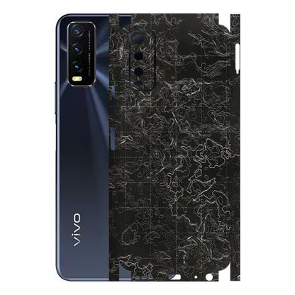 VIVO Y Series Phone Skins (All Models) - Black map Texture - 3D Embossed Finish (L-201) Vivo Y20
