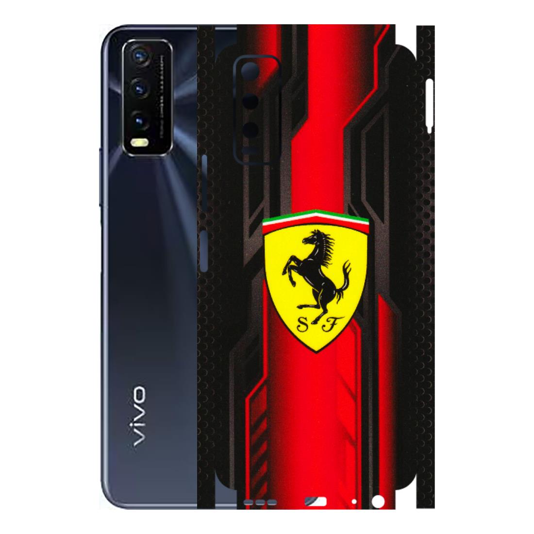 VIVO Y Series Phone Skins (All Models) - Black Ferrari Logo - 3D Embossed Finish (L-253) Vivo Y20