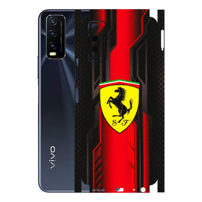VIVO Y Series Phone Skins (All Models) - Black Ferrari Logo - 3D Embossed Finish (L-253) Vivo Y20