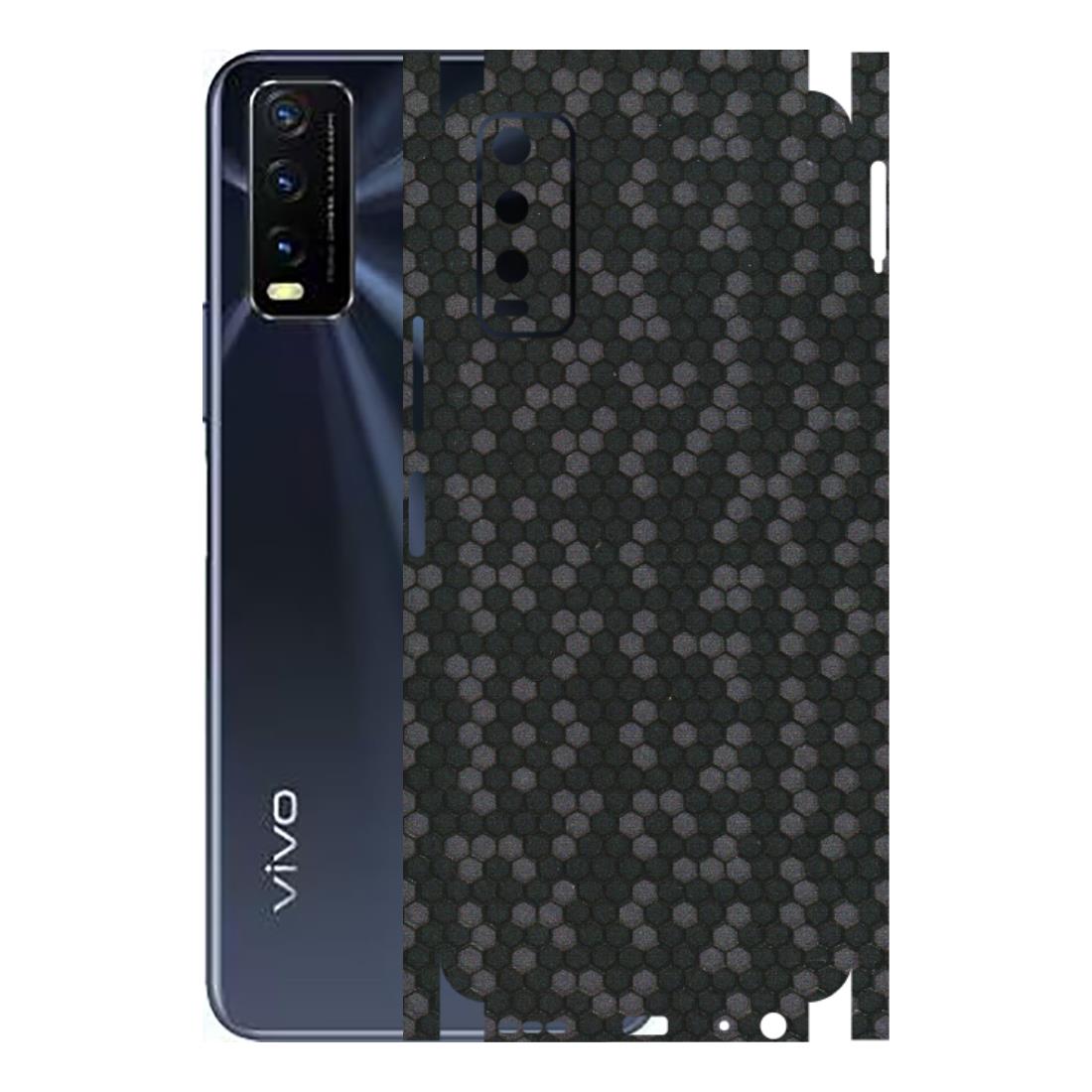 VIVO Y Series Phone Skins (All Models) - Black Grey Honeycomb Sober - 3D Embossed Finish (L-85) Vivo Y20