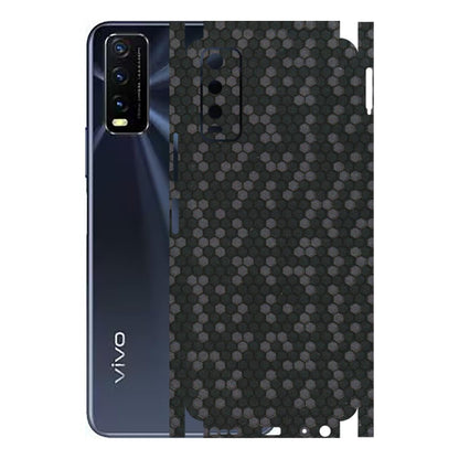 VIVO Y Series Phone Skins (All Models) - Black Grey Honeycomb Sober - 3D Embossed Finish (L-85) Vivo Y20