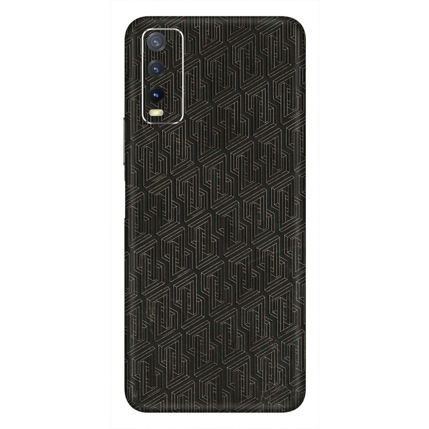 VIVO Y Series Phone Skins (All Models) - Black Abstract Pattern - 3D Embossed Finish (L-117) Vivo Y20i