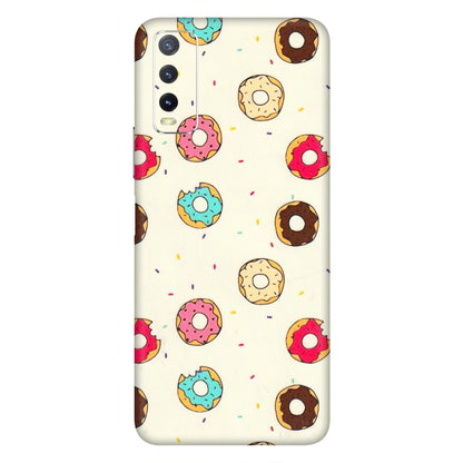 VIVO Y Series Phone Skins (All Models) - Mini Donuts Doodle Art - 3D Embossed Finish (L-122) Vivo Y20i