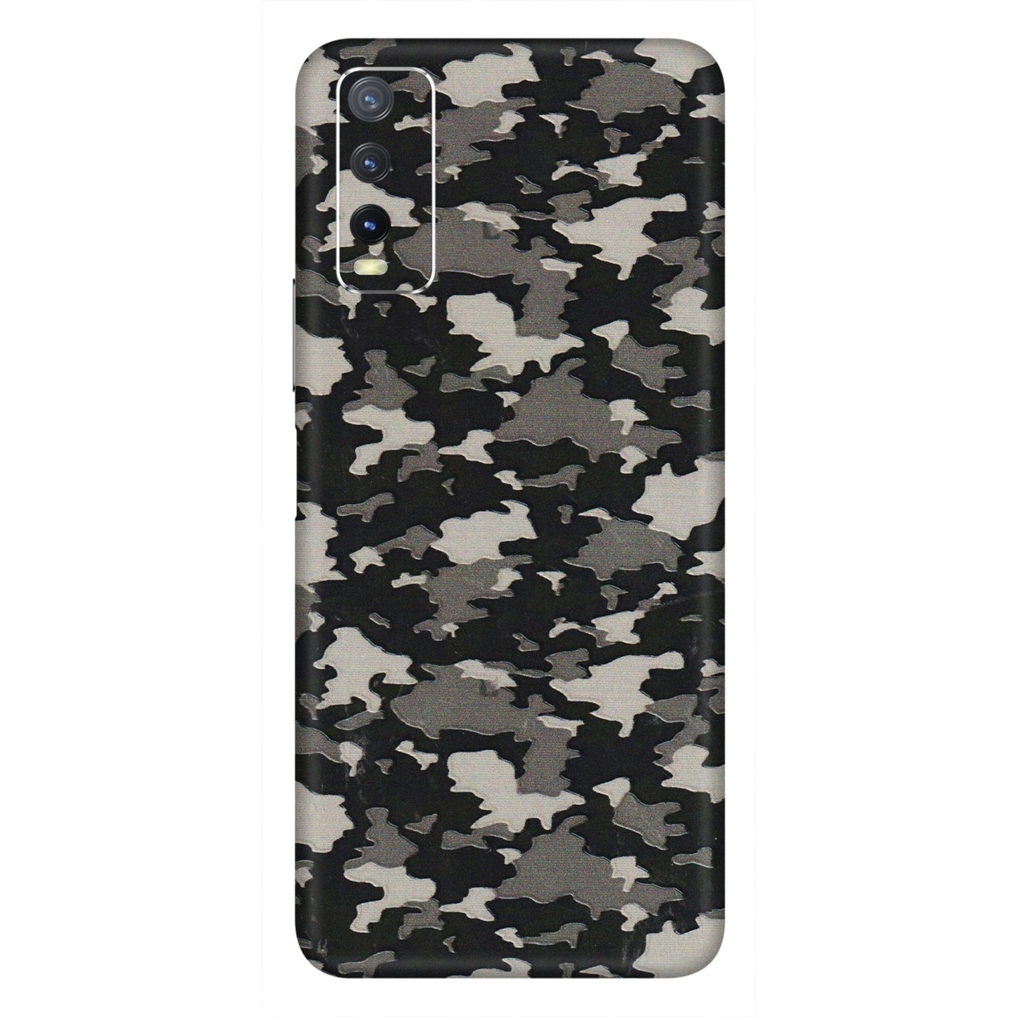 VIVO Y Series Phone Skins (All Models) - Black/Grey Camoflaunge - 3D Embossed Finish (L-142) Vivo Y20i