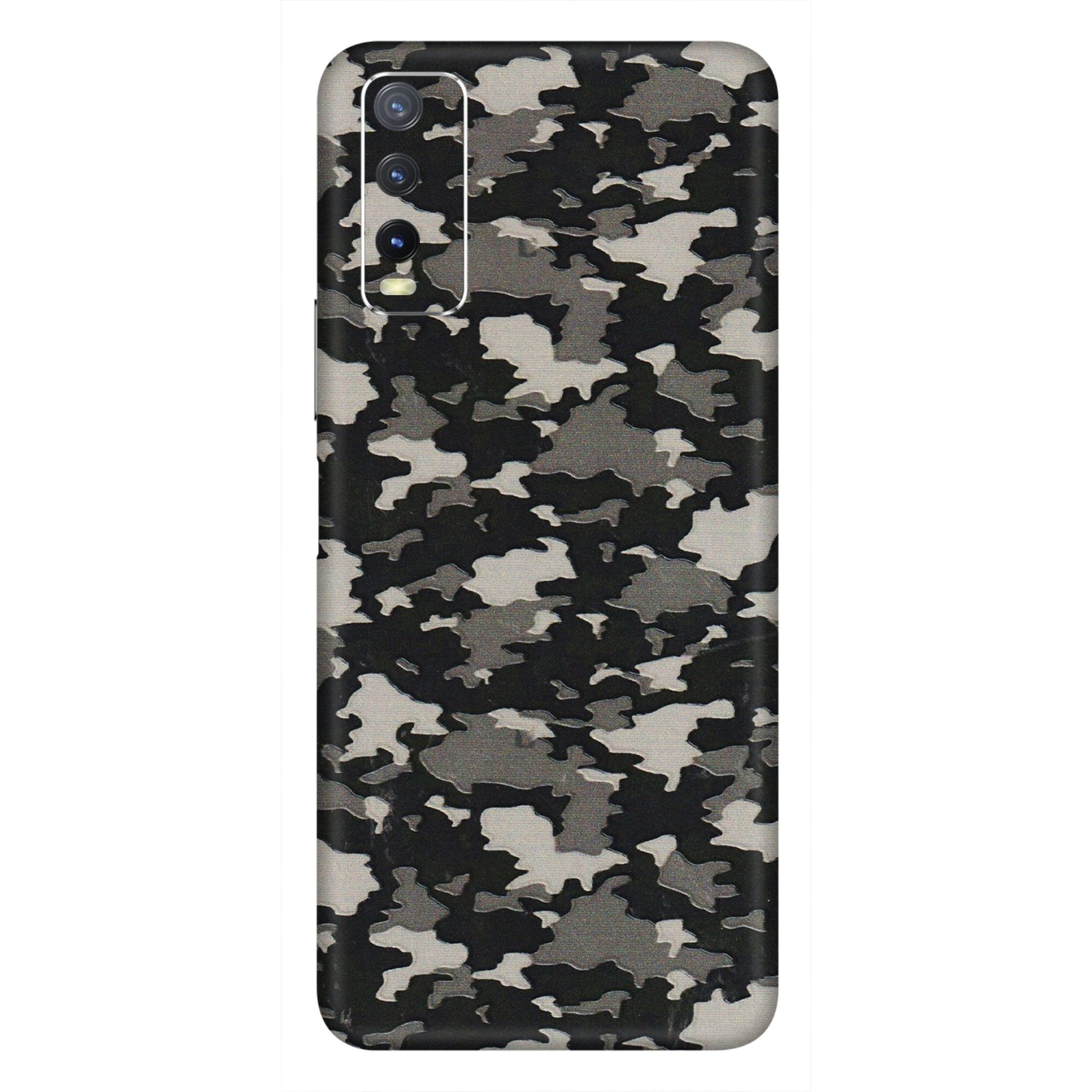 VIVO Y Series Phone Skins (All Models) - Black/Grey Camoflaunge - 3D Embossed Finish (L-142) Vivo Y20i