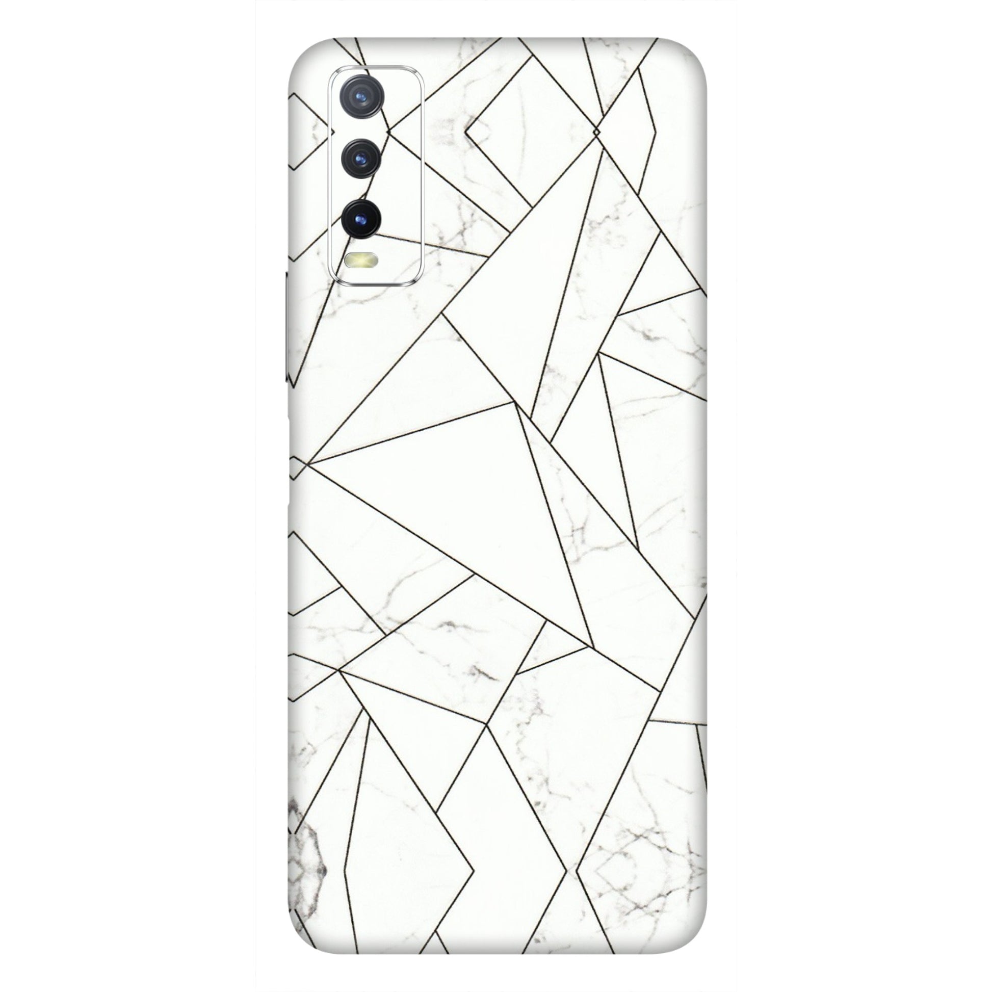 VIVO Y Series Phone Skins (All Models) - Luxury White Marble Effect - 3D Embossed Finish (L-168) Vivo Y20i