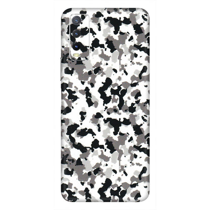 VIVO Y Series Phone Skins (All Models) - White Black Camouflage - 3D Embossed Finish (L-18) Vivo Y20i