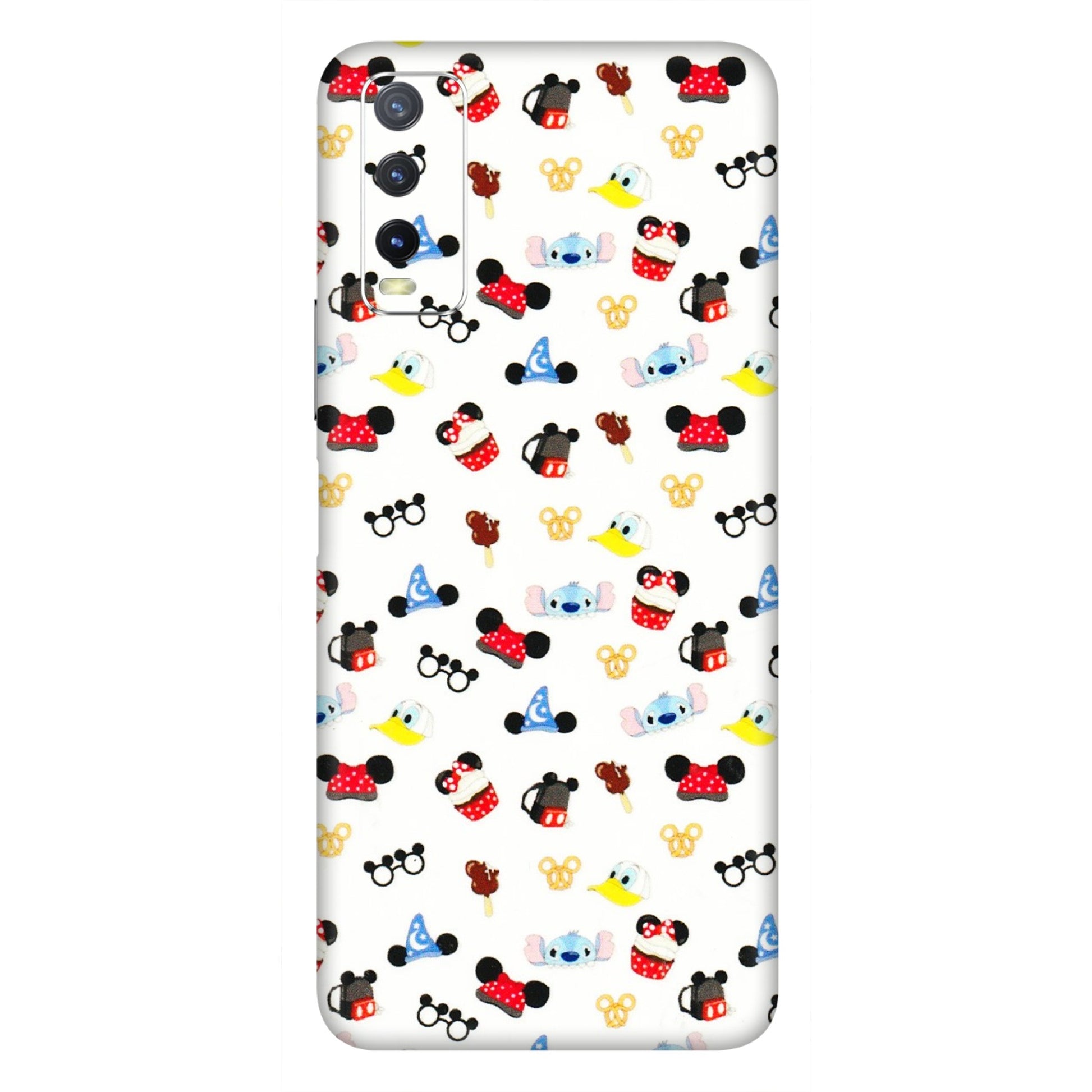 VIVO Y Series Phone Skins (All Models) - Minnie Mouse & Donald Doodles s - 3D Embossed Finish (L-194) Vivo Y20i