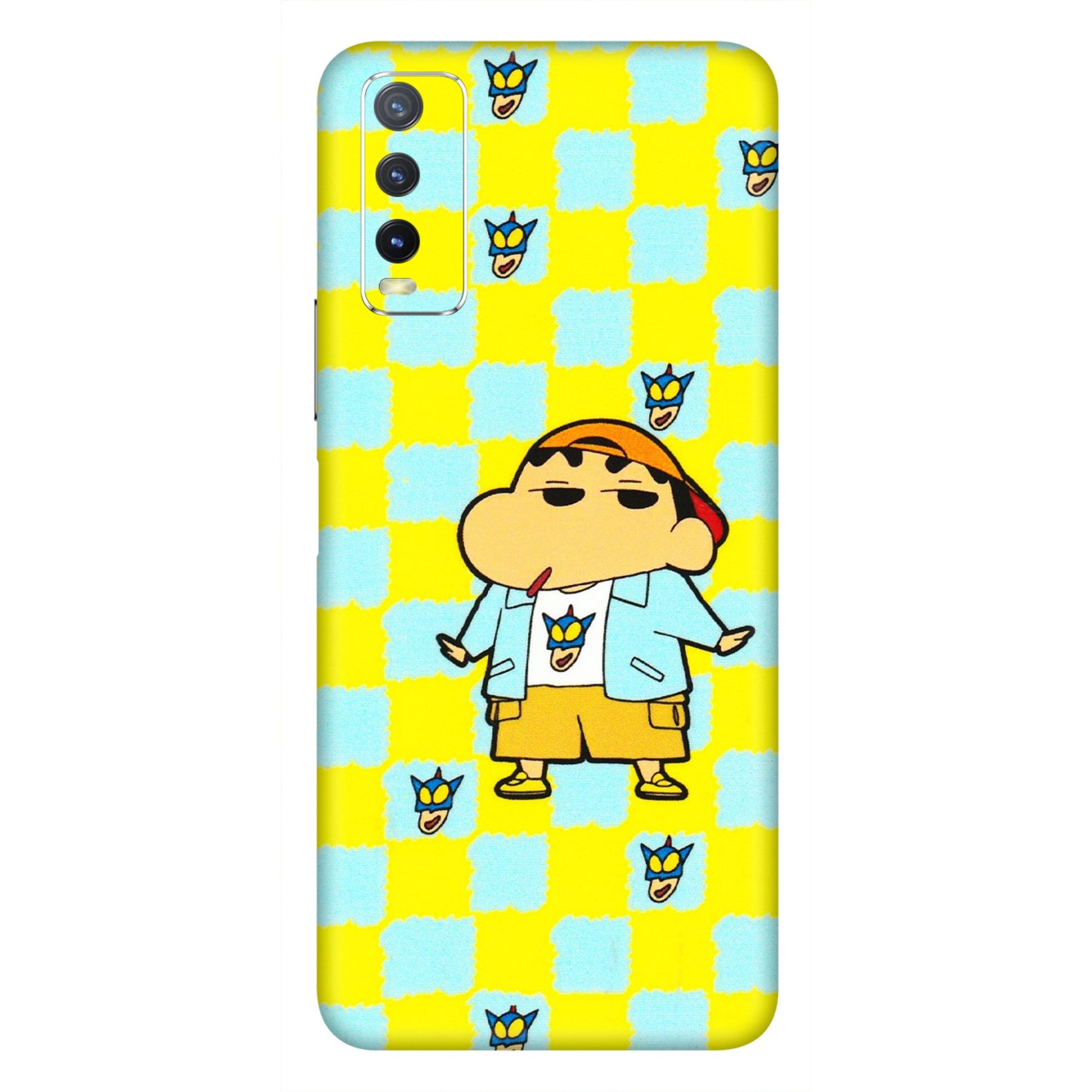 VIVO Y Series Phone Skins (All Models) - Yellow Blue Shinchan Cute - 3D Embossed Finish (L-221) Vivo Y20i