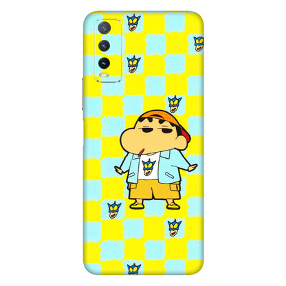 VIVO Y Series Phone Skins (All Models) - Yellow Blue Shinchan Cute - 3D Embossed Finish (L-221) Vivo Y20i