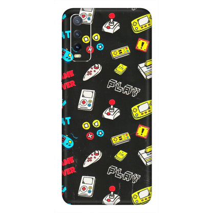 VIVO Y Series Phone Skins (All Models) - Gaming Doodles - 3D Embossed Finish (L-224) Vivo Y20i