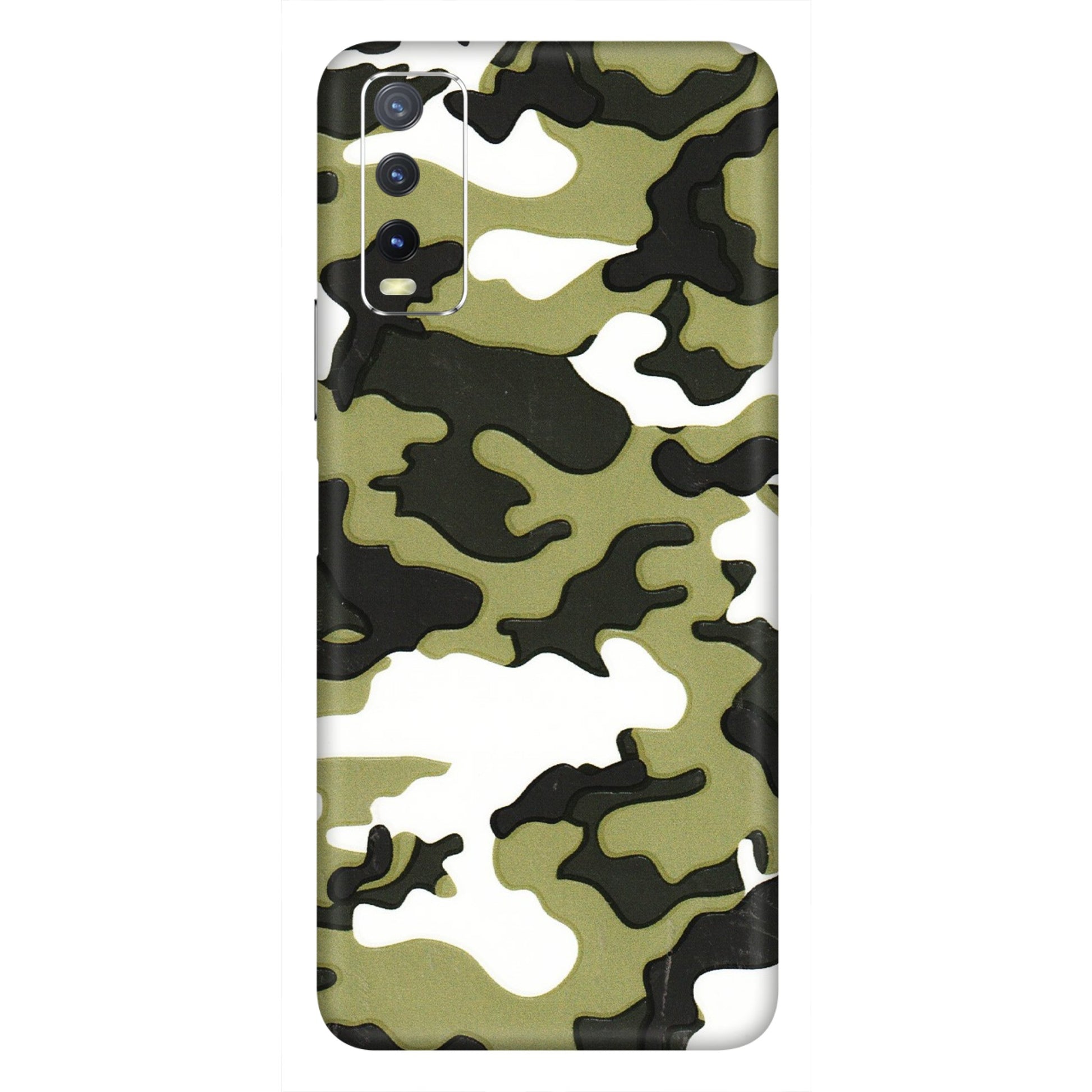 VIVO Y Series Phone Skins (All Models) - Camouflages White And Green - 3D Embossed Finish (L-243) Vivo Y20i