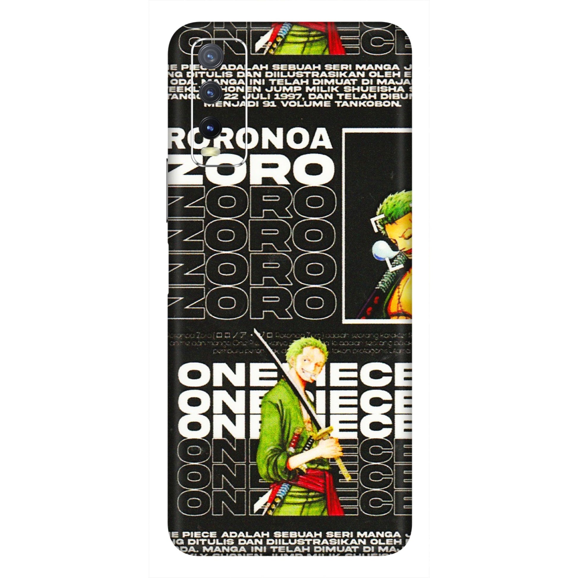 VIVO Y Series Phone Skins (All Models) - One Piece Zoro - 3D Embossed Finish (L-250) Vivo Y20i