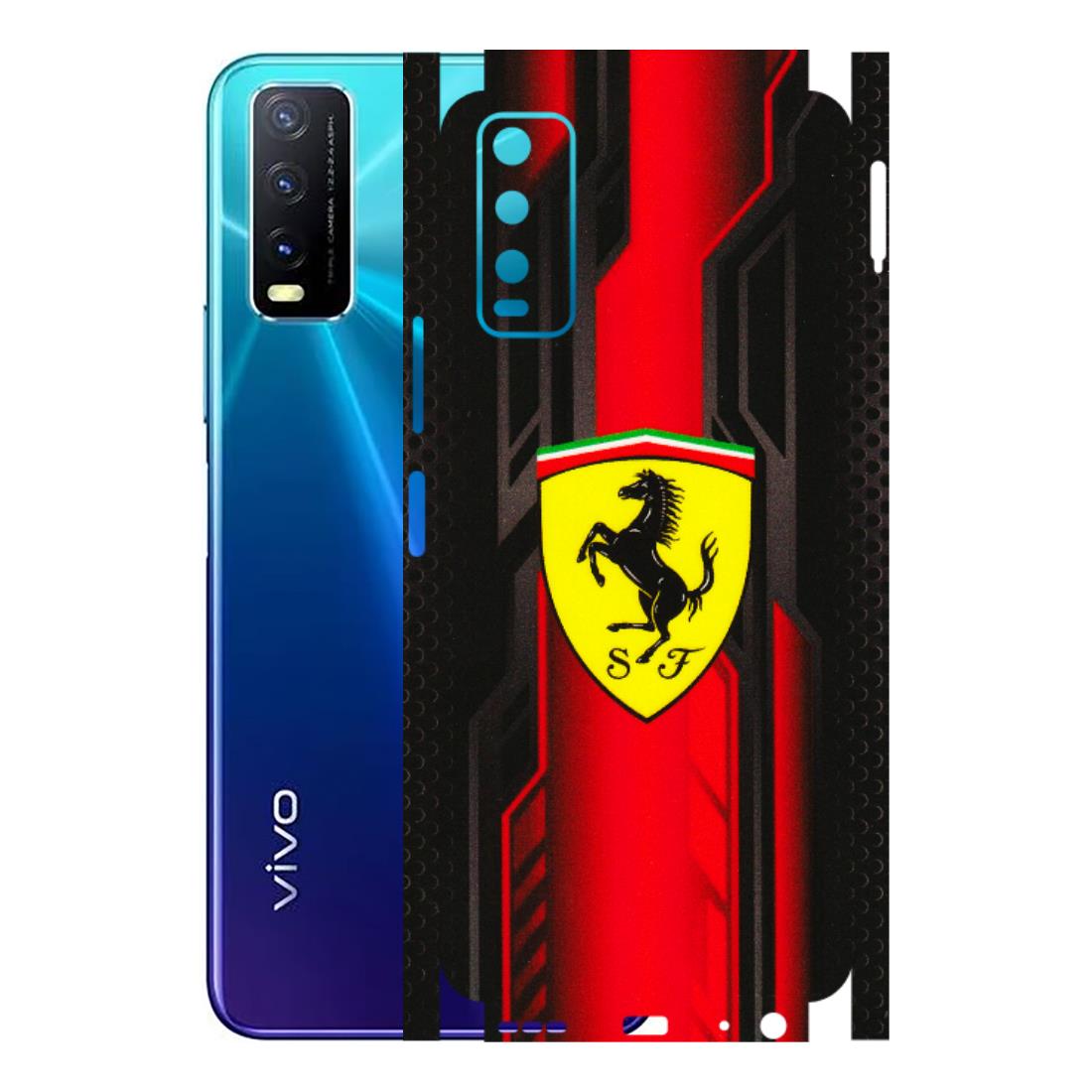 VIVO Y Series Phone Skins (All Models) - Black Ferrari Logo - 3D Embossed Finish (L-253) Vivo Y20i