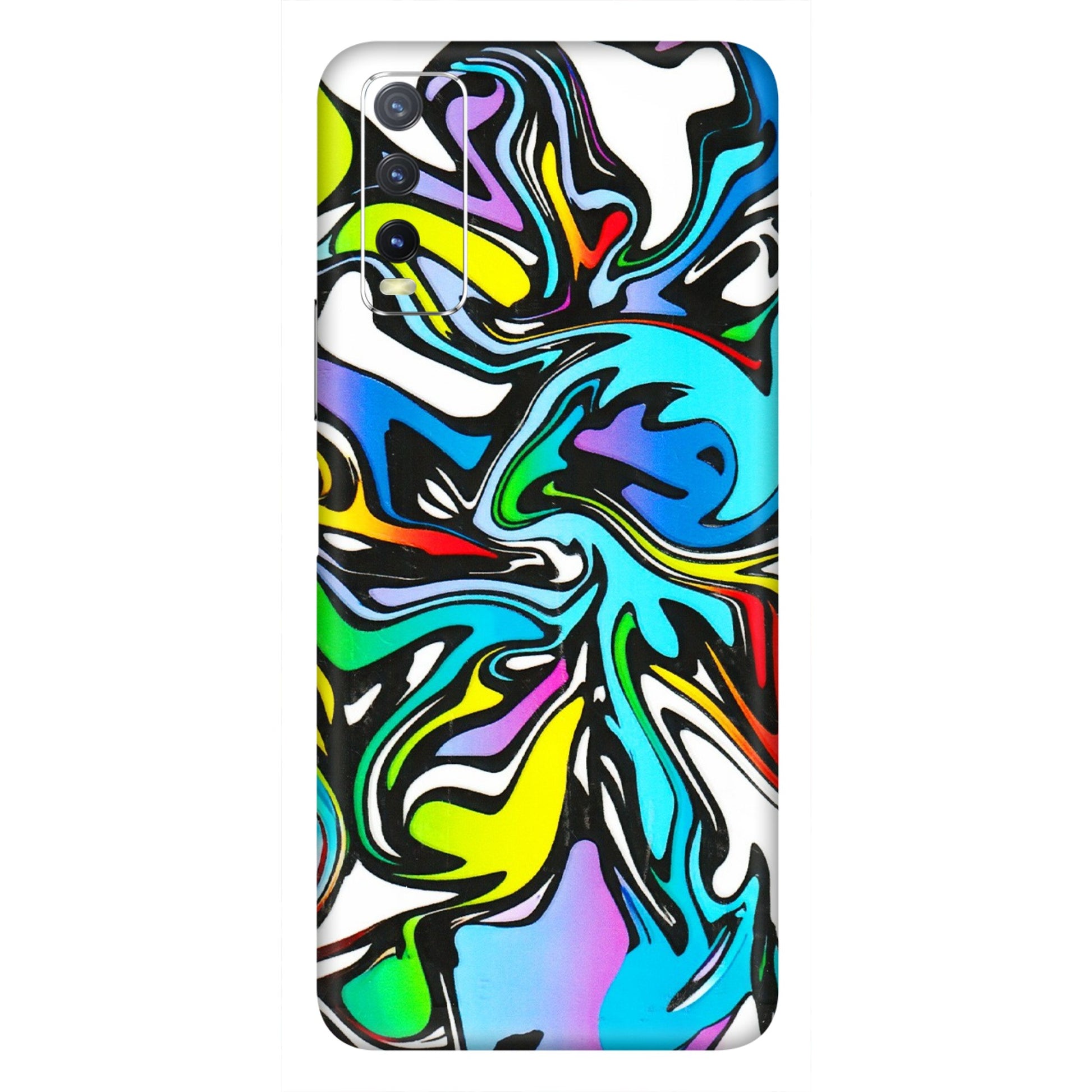 VIVO Y Series Phone Skins (All Models) - Abstract Colour Paints - 3D Embossed Finish (L-271) Vivo Y20i