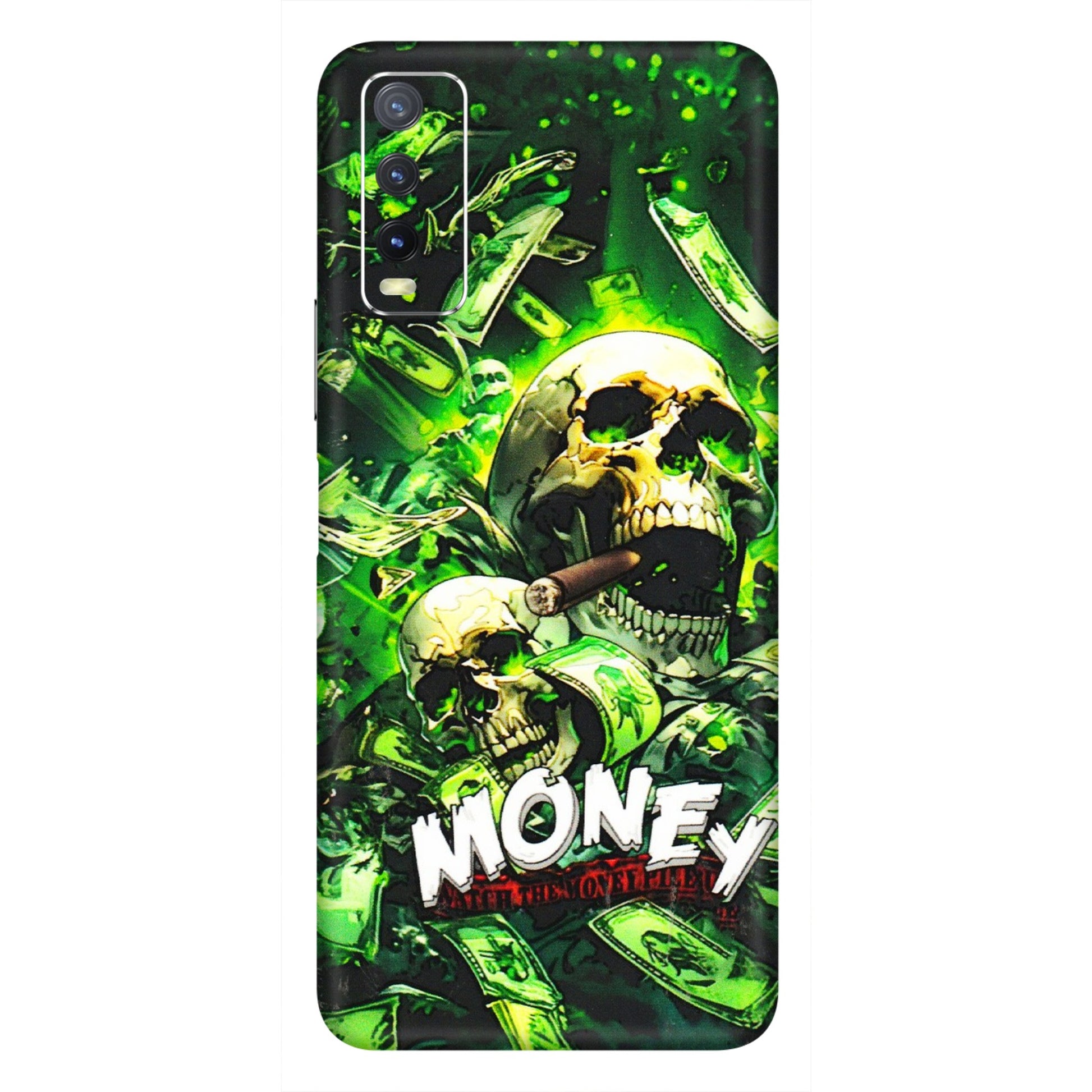 VIVO Y Series Phone Skins (All Models) - Skull Money - 3D Embossed Finish (L-303) Vivo Y20i