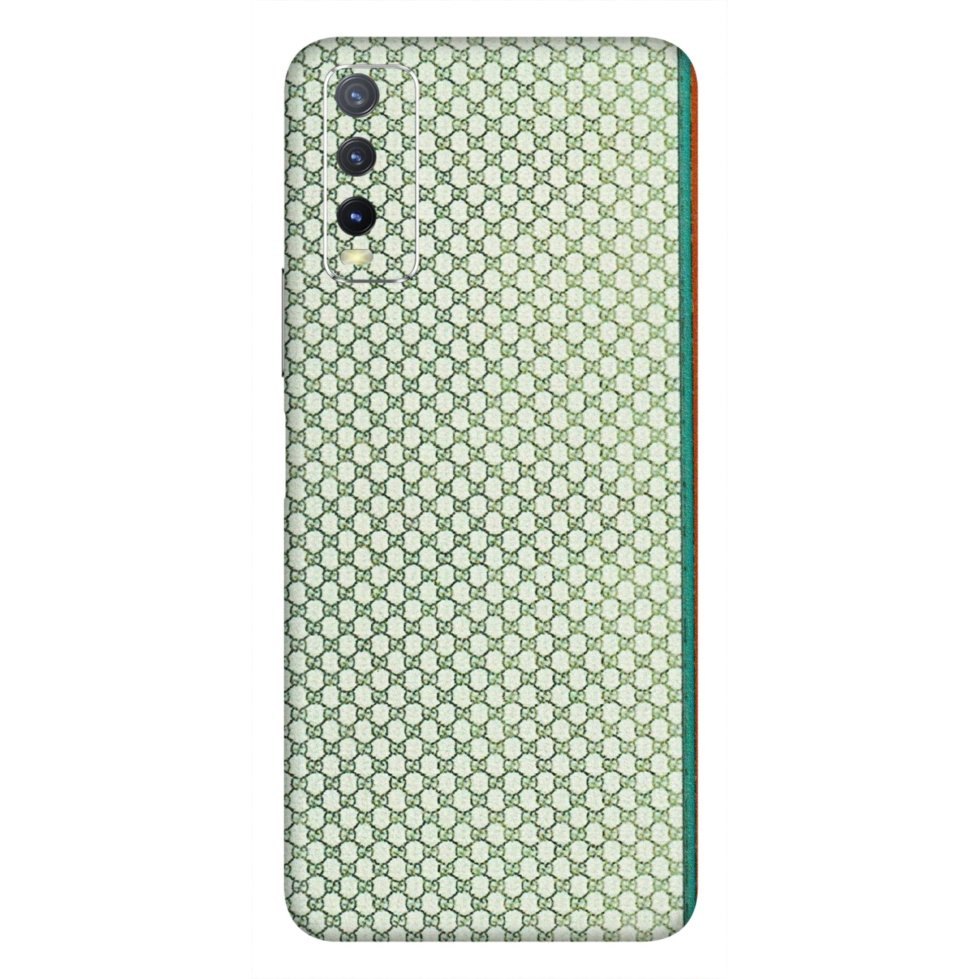 VIVO Y Series Phone Skins (All Models) - Gucci Fabric Pattern - 3D Embossed Finish (L-73) Vivo Y20i