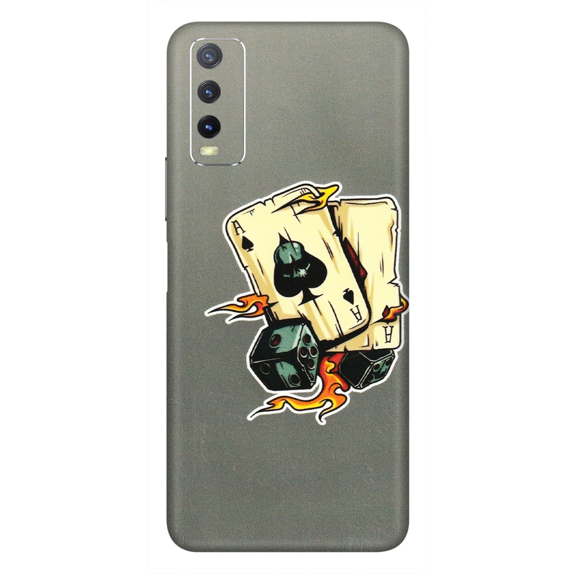 VIVO Y Series Phone Skins (All Models) - Grey Cards Of Ace - 3D Embossed Finish (L-77) Vivo Y20i
