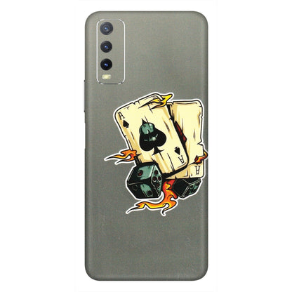VIVO Y Series Phone Skins (All Models) - Grey Cards Of Ace - 3D Embossed Finish (L-77) Vivo Y20i